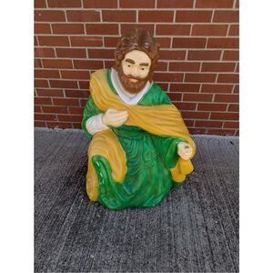 Santa's best Christmas 30"H Kneeling Shepherd with Staff blow mold large